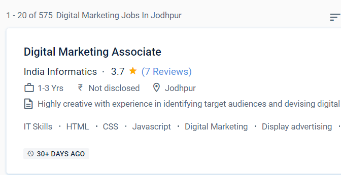 digital marketing jobs in jodhpur