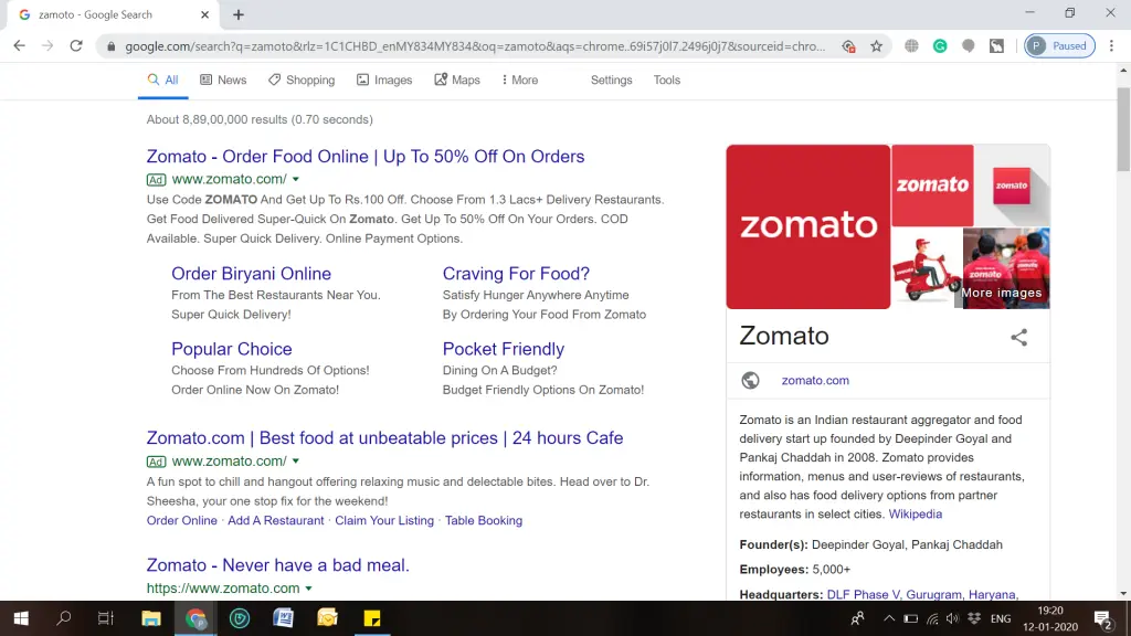 zomato marketing strategy search ads