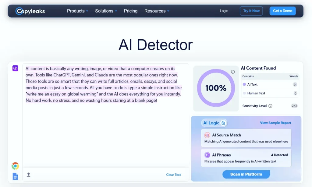 Copyleaks is the Best Detector
