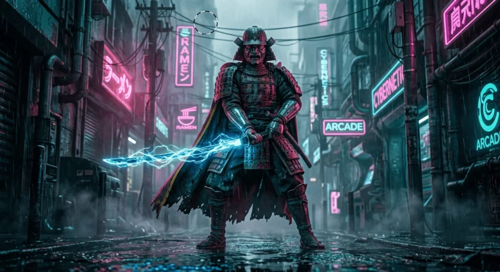 Cyberpunk Samurai AI Image Prompt