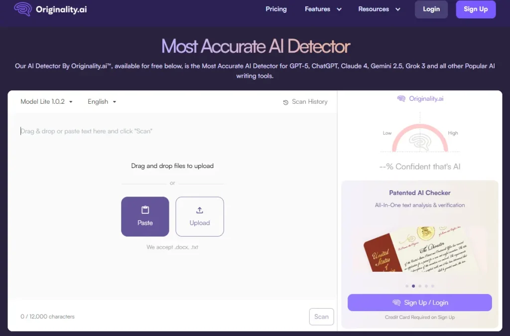 Originality.ai is the Best AI Text Detector for Content Teams