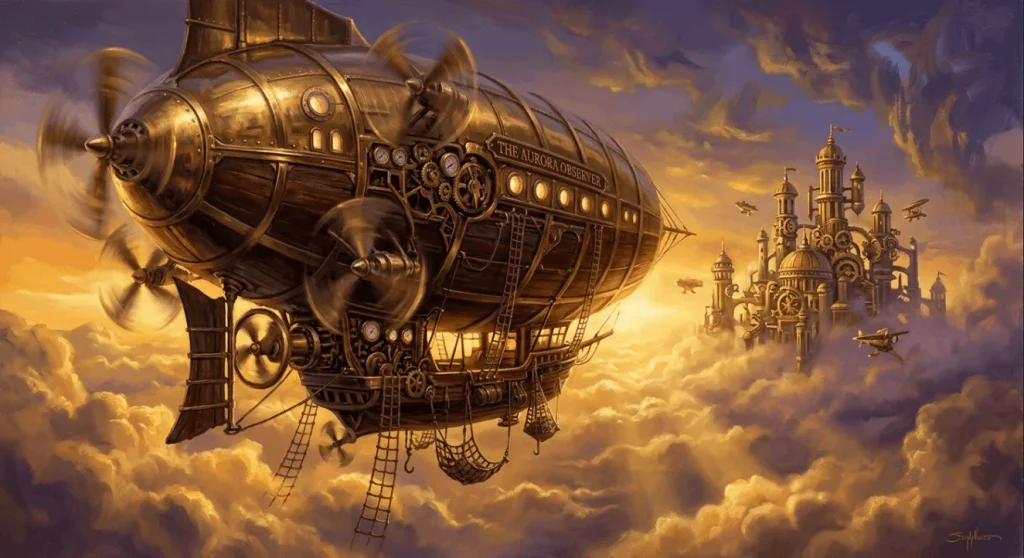 Steampunk Airship AI Image Prompt