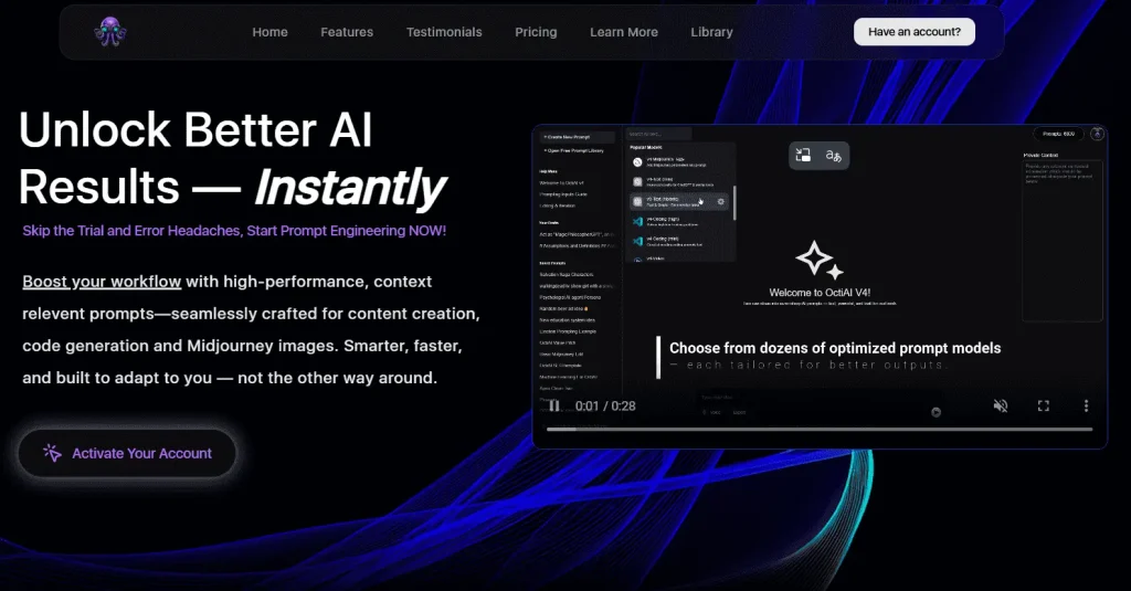 OctiAI is Best for Quick and Creative AI Prompts