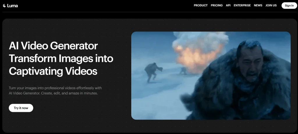 Best AI Video Generator is Luma Dream Machine