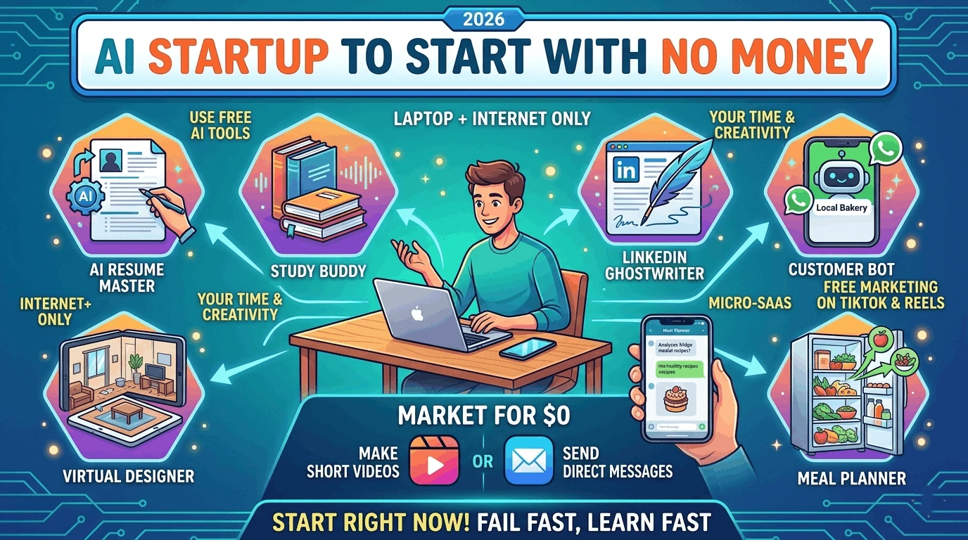 Top AI Startup To Start With NO Money in 2026